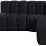 Arc 127" Velvet Upholstered 5pc. Modular Sectional