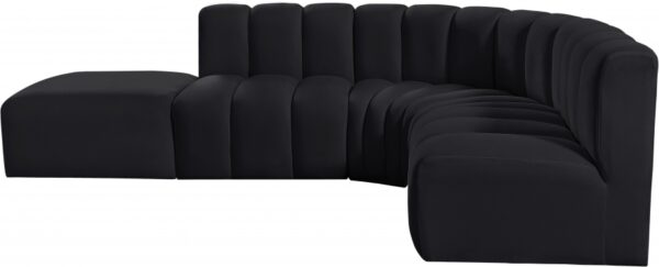 Arc 127" Velvet Upholstered 5pc. Modular Sectional