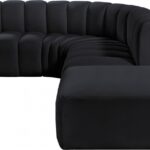 Arc 127" Velvet Upholstered 5pc. Modular Sectional