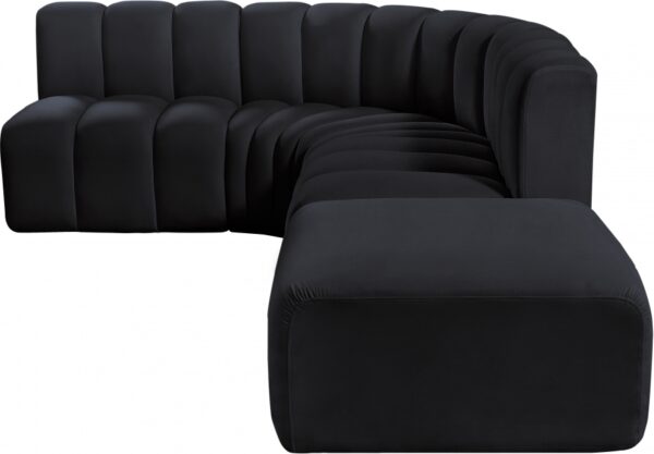 Arc 127" Velvet Upholstered 5pc. Modular Sectional