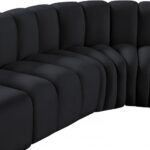 Arc 127" Velvet Upholstered 5pc. Modular Sectional