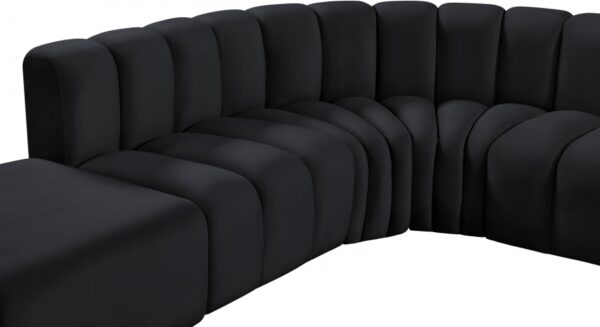Arc 127" Velvet Upholstered 5pc. Modular Sectional