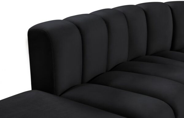 Arc 127" Velvet Upholstered 5pc. Modular Sectional