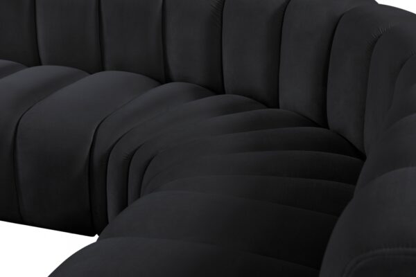 Arc 127" Velvet Upholstered 5pc. Modular Sectional