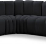 Arc 127" Velvet Upholstered 5pc. Modular Sectional