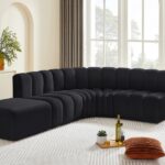Arc 127" Velvet Upholstered 5pc. Modular Sectional