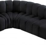 Arc 127" Velvet Upholstered 5pc. Modular Sectional