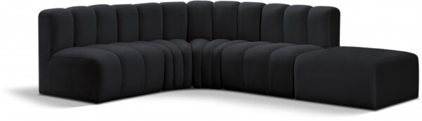 Arc 127" Velvet Upholstered 5pc. Modular Sectional