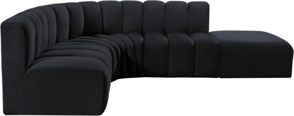 Arc 127" Velvet Upholstered 5pc. Modular Sectional
