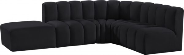 Arc 127" Velvet Upholstered 5pc. Modular Sectional
