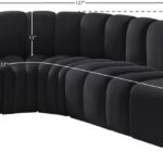 Arc 127" Velvet Upholstered 5pc. Modular Sectional