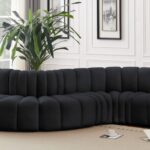 Arc 145" Velvet Upholstered 6pc. Modular Sectional