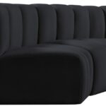 Arc 145" Velvet Upholstered 6pc. Modular Sectional