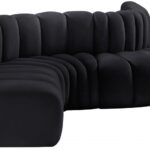 Arc 145" Velvet Upholstered 6pc. Modular Sectional