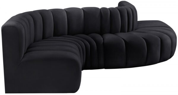 Arc 145" Velvet Upholstered 6pc. Modular Sectional