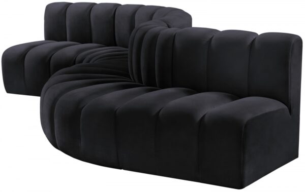 Arc 145" Velvet Upholstered 6pc. Modular Sectional