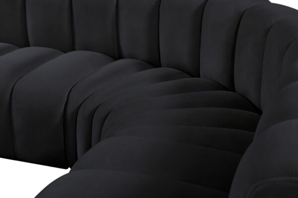 Arc 145" Velvet Upholstered 6pc. Modular Sectional