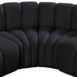 Arc 145" Velvet Upholstered 6pc. Modular Sectional