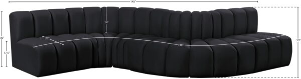 Arc 145" Velvet Upholstered 6pc. Modular Sectional