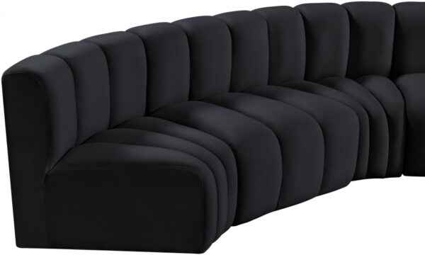 Arc 151" Velvet Upholstered 6pc. Modular Sectional