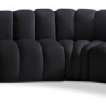 Arc 151" Velvet Upholstered 6pc. Modular Sectional