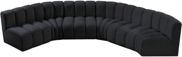 Arc 151" Velvet Upholstered 6pc. Modular Sectional