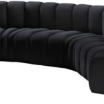 Arc 151" Velvet Upholstered 6pc. Modular Sectional