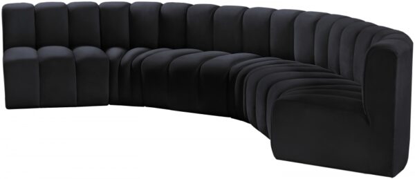 Arc 151" Velvet Upholstered 6pc. Modular Sectional