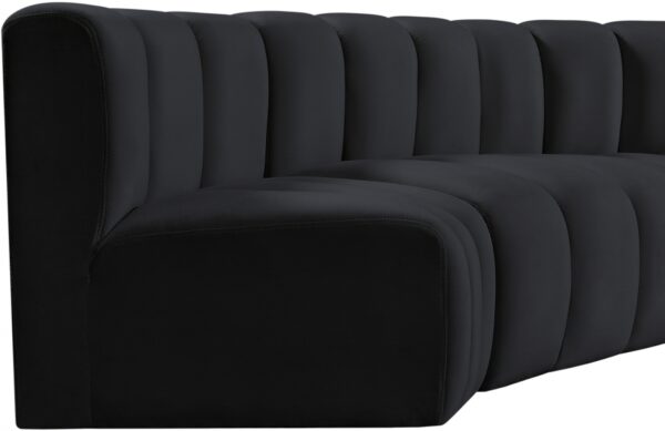 Arc 151" Velvet Upholstered 6pc. Modular Sectional