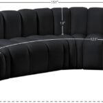 Arc 151" Velvet Upholstered 6pc. Modular Sectional