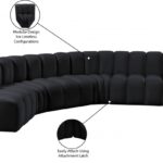 Arc 151" Velvet Upholstered 6pc. Modular Sectional