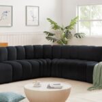 Arc 146" Velvet Upholstered 6pc. Modular Sectional