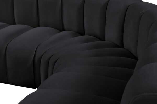 Arc 146" Velvet Upholstered 6pc. Modular Sectional