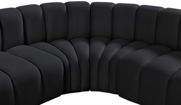 Arc 146" Velvet Upholstered 6pc. Modular Sectional