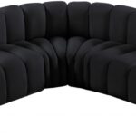 Arc 146" Velvet Upholstered 6pc. Modular Sectional