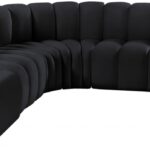 Arc 146" Velvet Upholstered 6pc. Modular Sectional