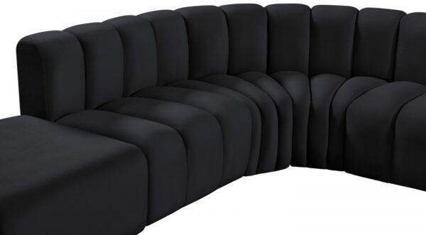 Arc 146" Velvet Upholstered 6pc. Modular Sectional