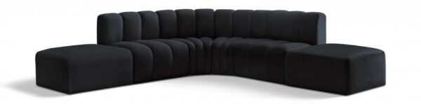 Arc 146" Velvet Upholstered 6pc. Modular Sectional