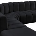 Arc 146" Velvet Upholstered 6pc. Modular Sectional