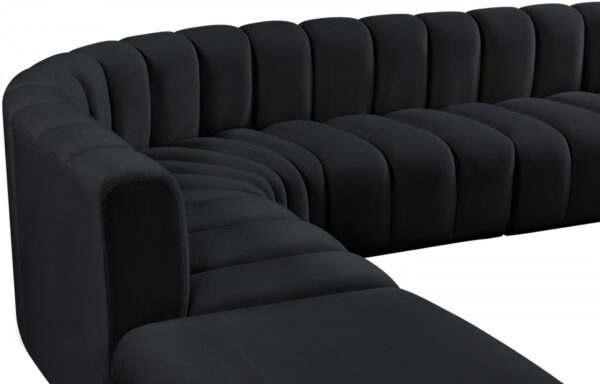 Arc 146" Velvet Upholstered 6pc. Modular Sectional
