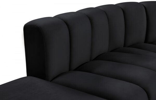 Arc 146" Velvet Upholstered 6pc. Modular Sectional