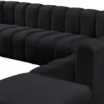 Arc 146" Velvet Upholstered 6pc. Modular Sectional