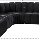 Arc 146" Velvet Upholstered 6pc. Modular Sectional