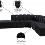 Arc 146" Velvet Upholstered 6pc. Modular Sectional