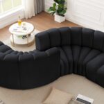 Arc 145" Velvet Upholstered 6pc. Modular Sectional