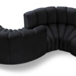Arc 145" Velvet Upholstered 6pc. Modular Sectional