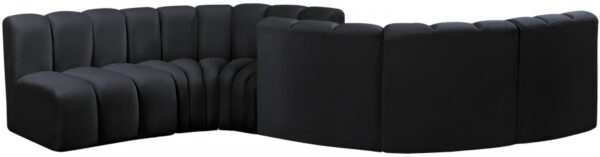 Arc 145" Velvet Upholstered 6pc. Modular Sectional