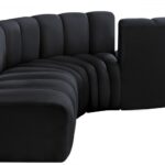 Arc 145" Velvet Upholstered 6pc. Modular Sectional