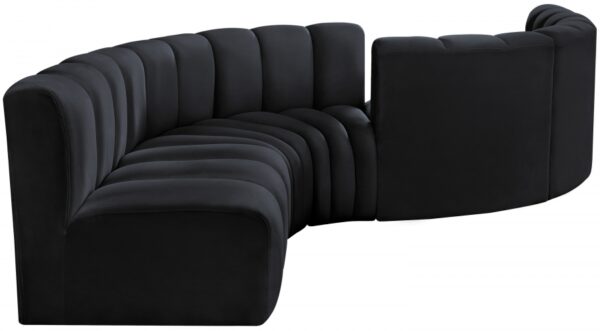 Arc 145" Velvet Upholstered 6pc. Modular Sectional