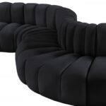 Arc 145" Velvet Upholstered 6pc. Modular Sectional